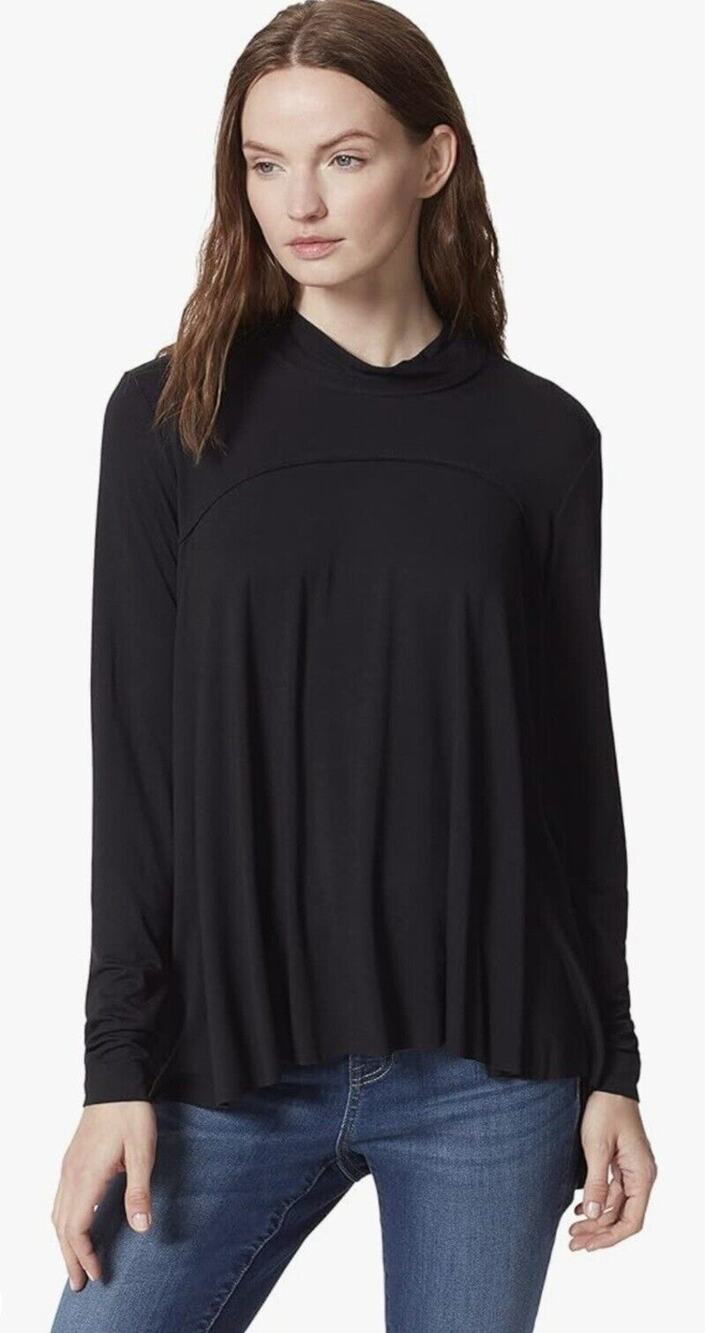 Frayed Jeans Tessa Mock Neck Top S NWT Luxe Minimalist Chic